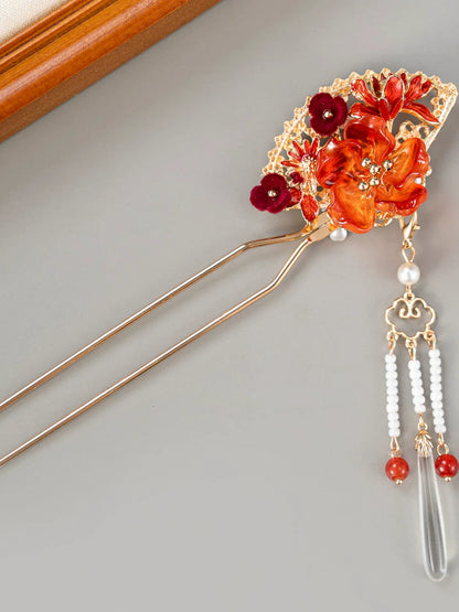 Oriental Flame Fan Hair Stick | Ancient Chinese Hair Accessory