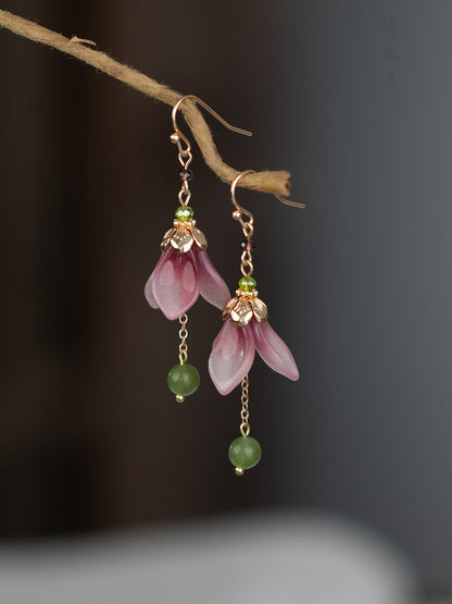 Glazed Flower Bud Earrings | Hanfu Jewelry