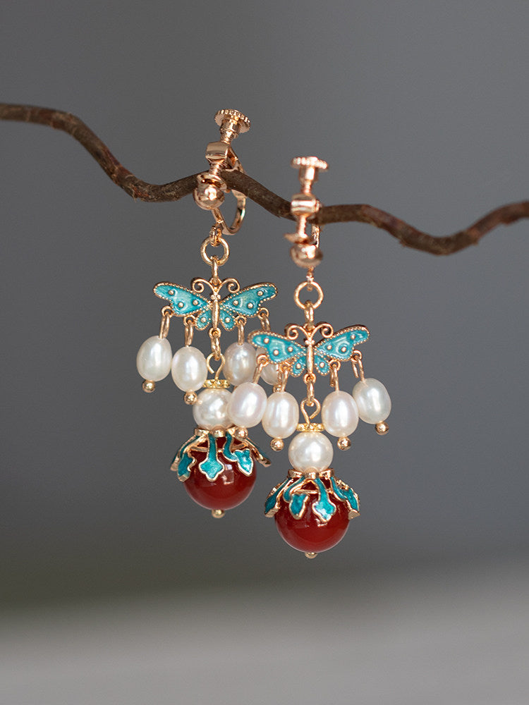 Ming Dynasty Cloud Collar Antique Earrings | Hanfu Jewelry