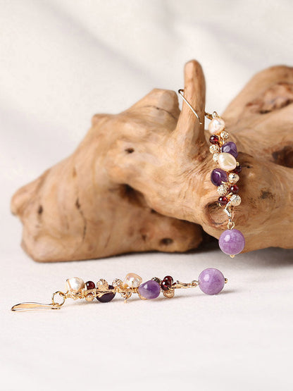 Lavender Pearl Drops Earrings | Cheongsam Jewelry