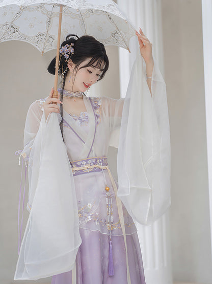 Wei Jin Dynasty Qiyao Ruqun Hanfu | Irises 鸢尾