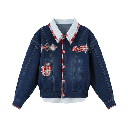 Modern Hanfu Denim Jacket, Trousers & Chinese Style Denim Skirt 苹果园