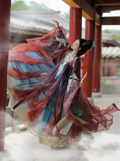 Fengpan Golden Thread 凤盘金缕 - Tang Dynasty Style Qixiong Ruqun (Preorder)