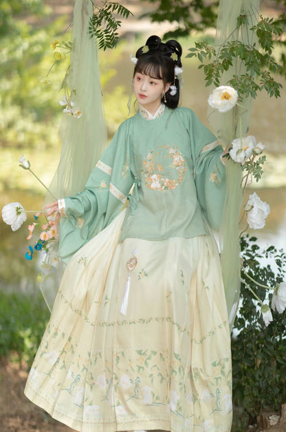 Ming Dynasty Pipa Sleeve Top & Printed Mamianqun | Rabbit 兔叽