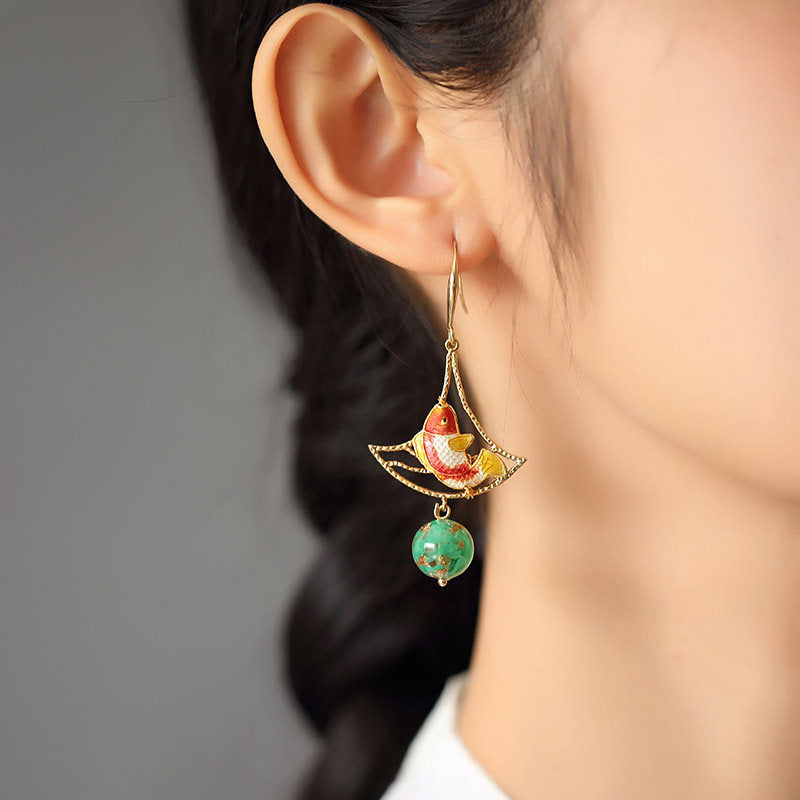 Double Blessing Koi Earrings | Cheongsam Jewelry