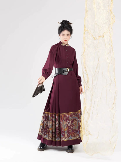 Ming Dynasty Modern Hanfu Horse Face Dress - Qingyun 卿云