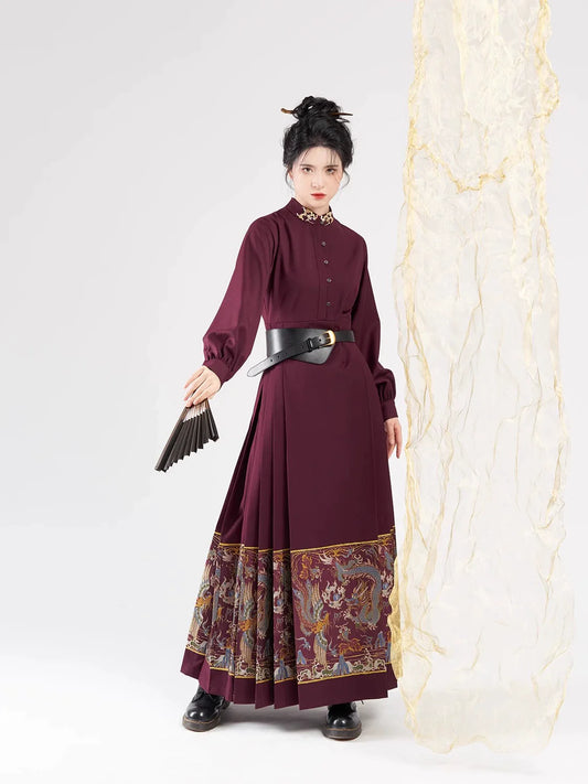 Ming Dynasty Modern Hanfu Horse Face Dress - Qingyun 卿云
