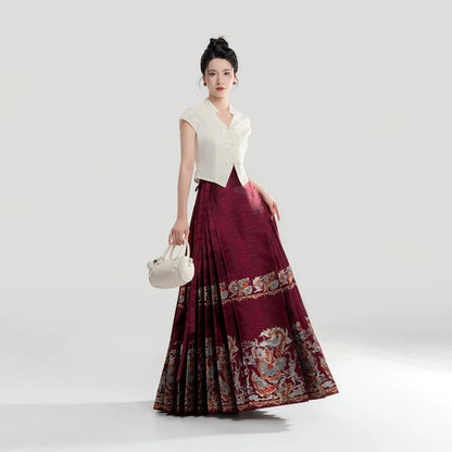 New Chinese Style Women's V Neck Top - Yinyue 吟月 (Preorder)