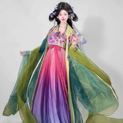 Begonia Still Blooming | Tang Dynasty Heziqun Hanfu Set in Spring Garden Series