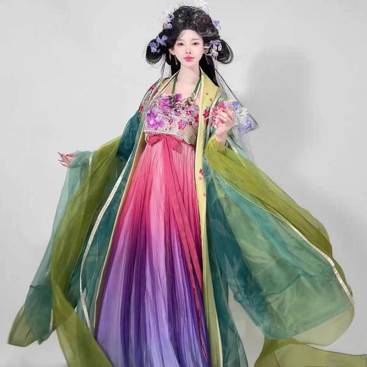 Begonia Still Blooming | Tang Dynasty Heziqun Hanfu Set in Spring Garden Series