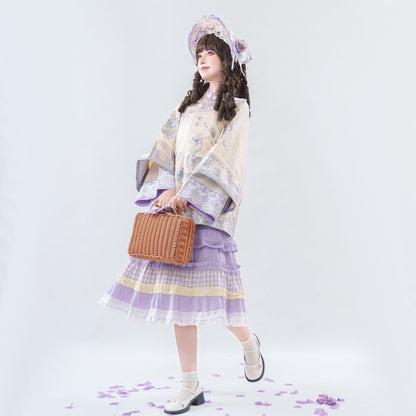 Modern Qing Han Lady Attire with Layered Skirt - Tulip Duck 郁香鸭鸭