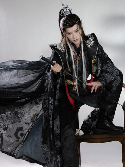 Shadow Sovereign - Male Xianxia Dark Robe Unisex Ancient Chinese Traditional Costume (Preorder)