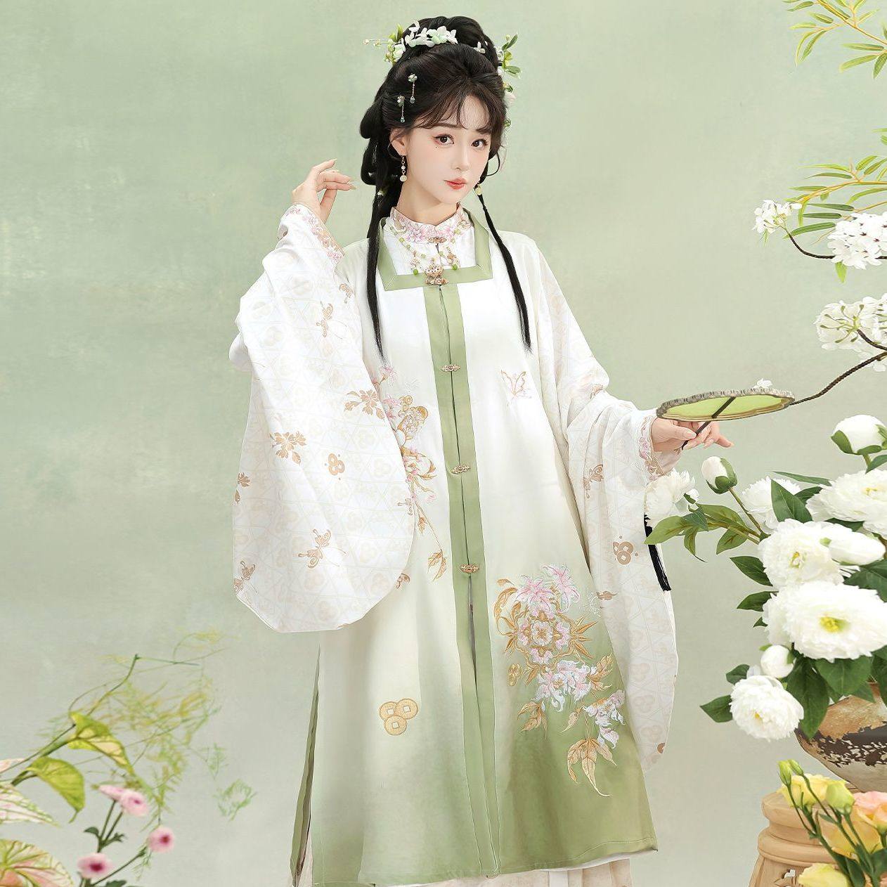 Ming Dynasty Square Collar Vest & Printed Mamian Skirt | Paper Kite 纸鸢