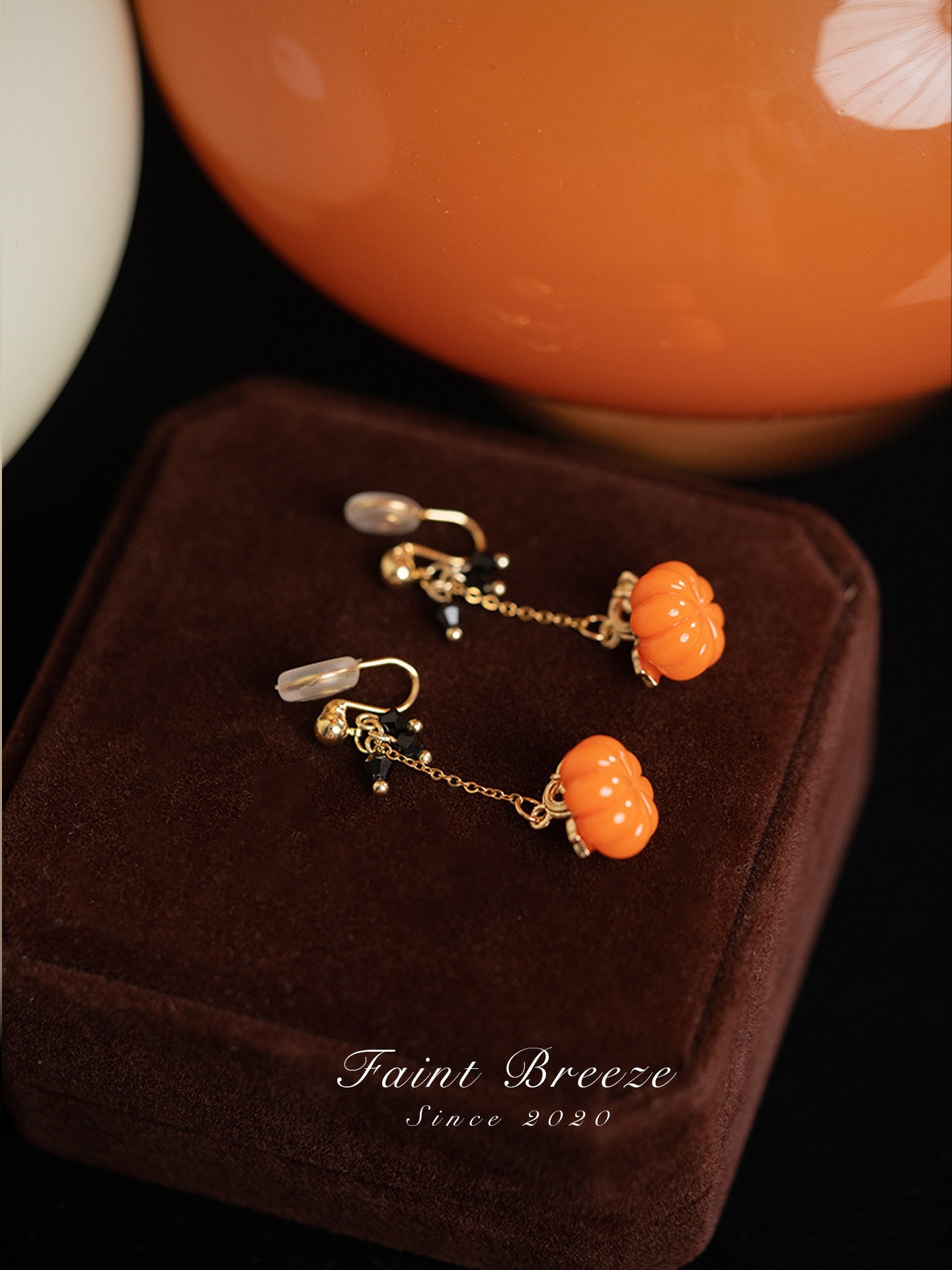 Pumpkin Lantern Stud Earrings | Hanfu Jewelry