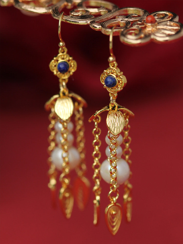 Golden Gourd Earrings | Hanfu Jewelry