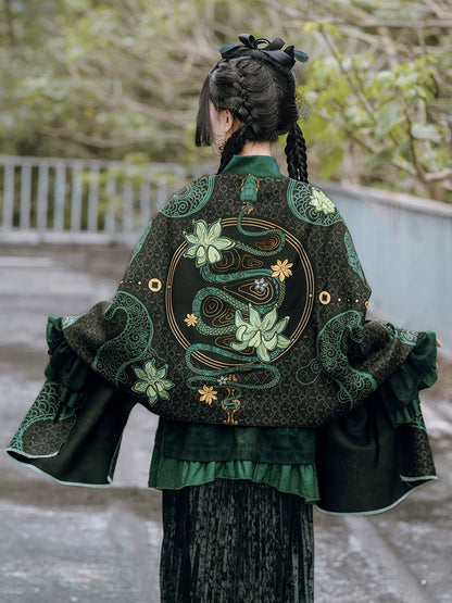 New Chinese Style Print Shawl - Shengqing 升卿