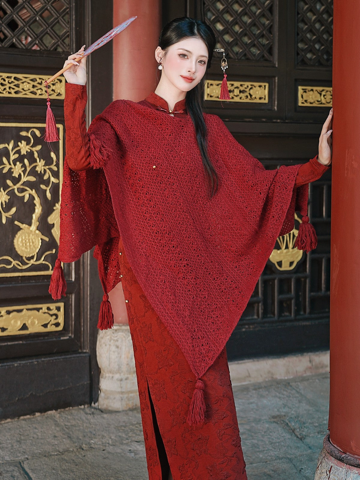 Chinese Wedding Engagement & Tea Ceremony Long Sleeve Cheongsam | Juliet
