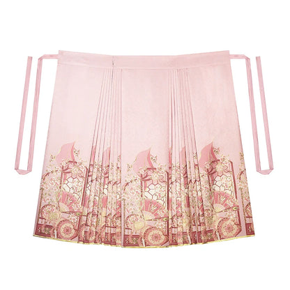 Chinese Blouse & Mamian Skirt Outfit | Burning Peaches 锦扇桃灼