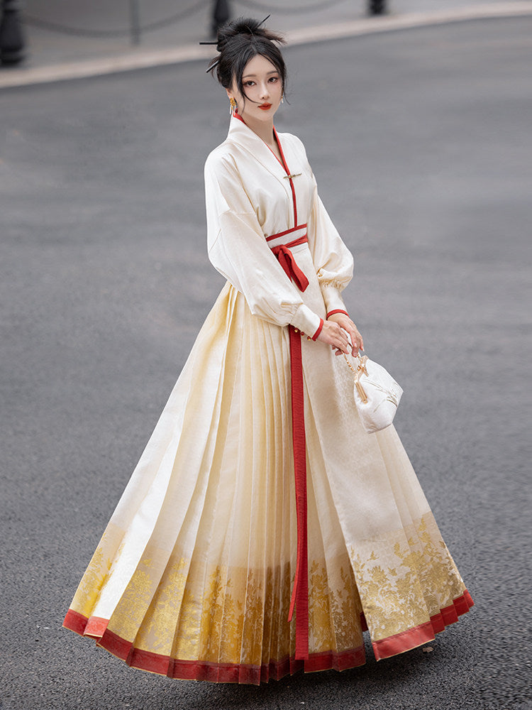 Ming Dynasty Hanfu Skirt Mamianqun - Peony 牡丹