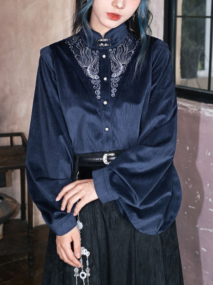 Ming Dynasty Modern Pipa Sleeve Top - Floating Light and Dream 浮光鳍梦