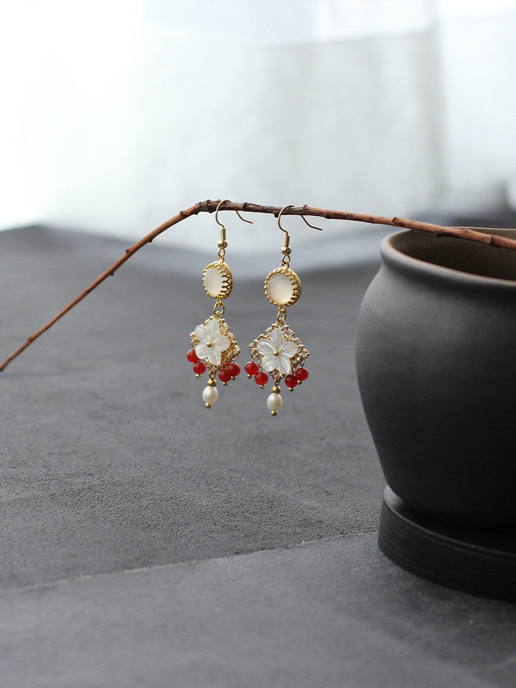 Seashell Flowers Earrings | Ancient China Jewelry