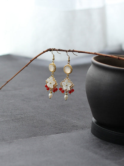 Seashell Flowers Earrings | Ancient China Jewelry