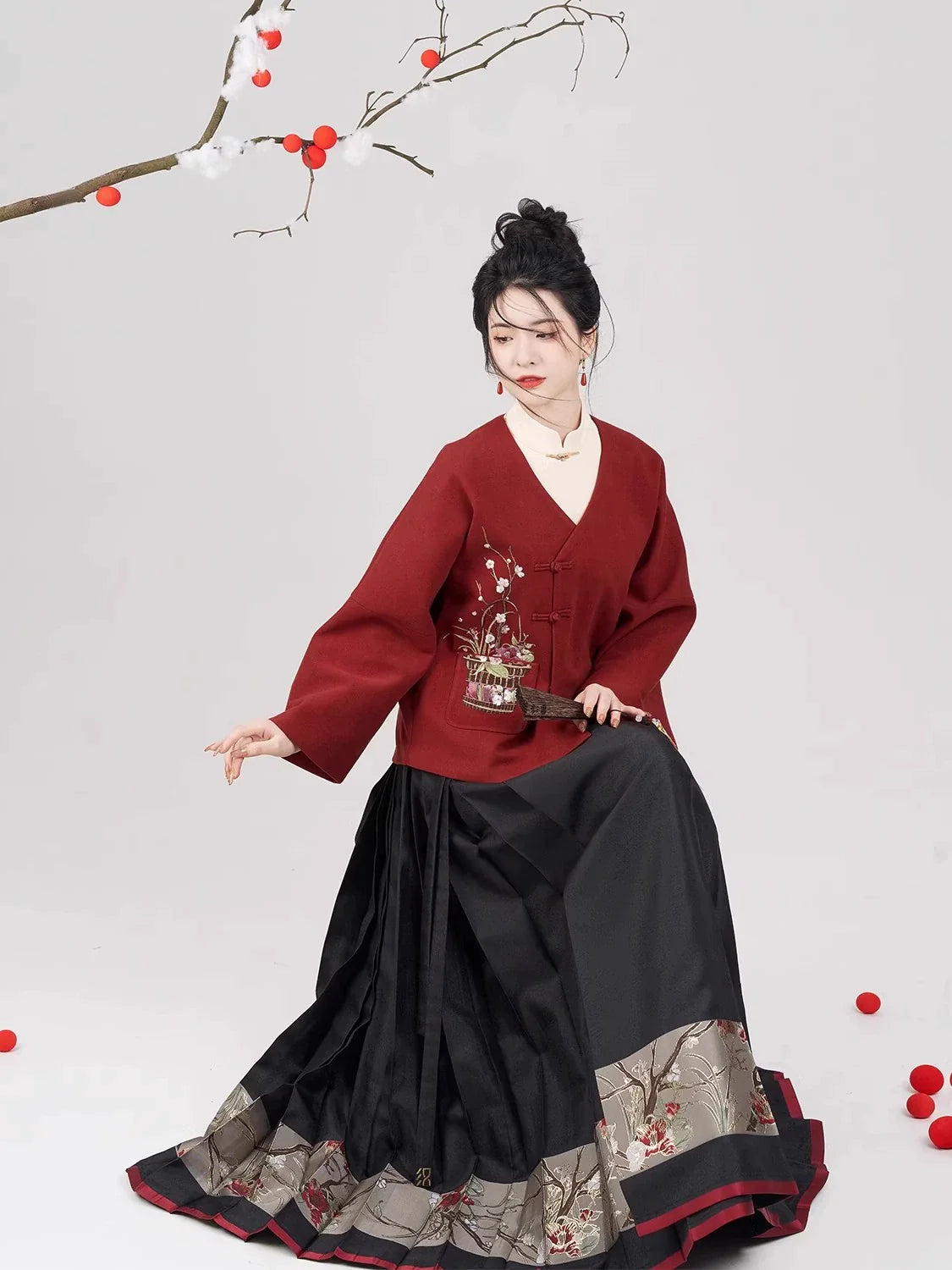 Ming Dynasty Modern Hanfu for Chinese New Year Festivals - Blessing Branch 福枝