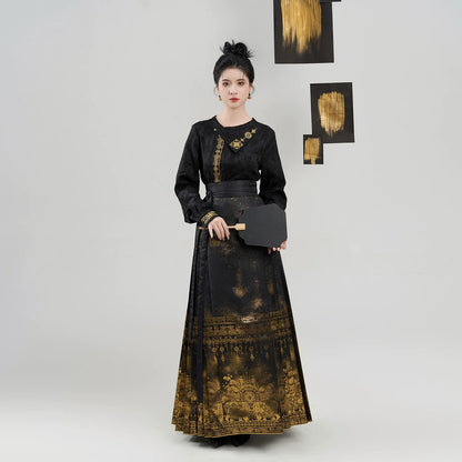 Ming Dynasty Modern Hanfu Mamianqun Outfit - Xixiang 喜象