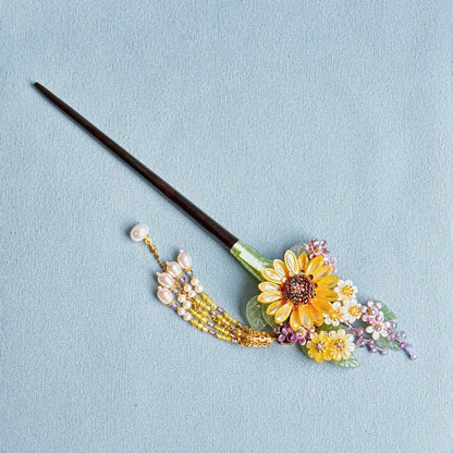 Sunflower Tassel Hair Stick | Ancient Chinese Hair Accessory