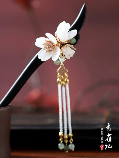 Light Peach Hair Stick | Traditional Chinese Hair Accessory