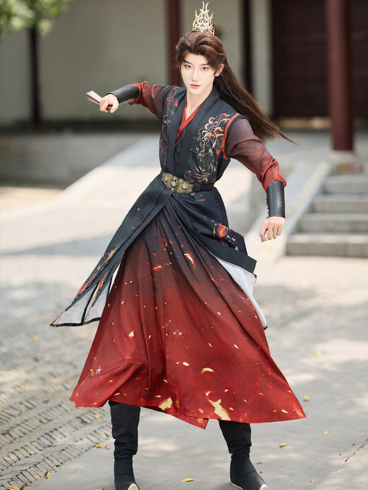 Flame Wuxia Hanfu Set | Chinese Fantasy Period Drama Style