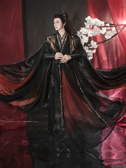 Night Flame Xianxia Hanfu Set | Chinese Fantasy Period Drama Style