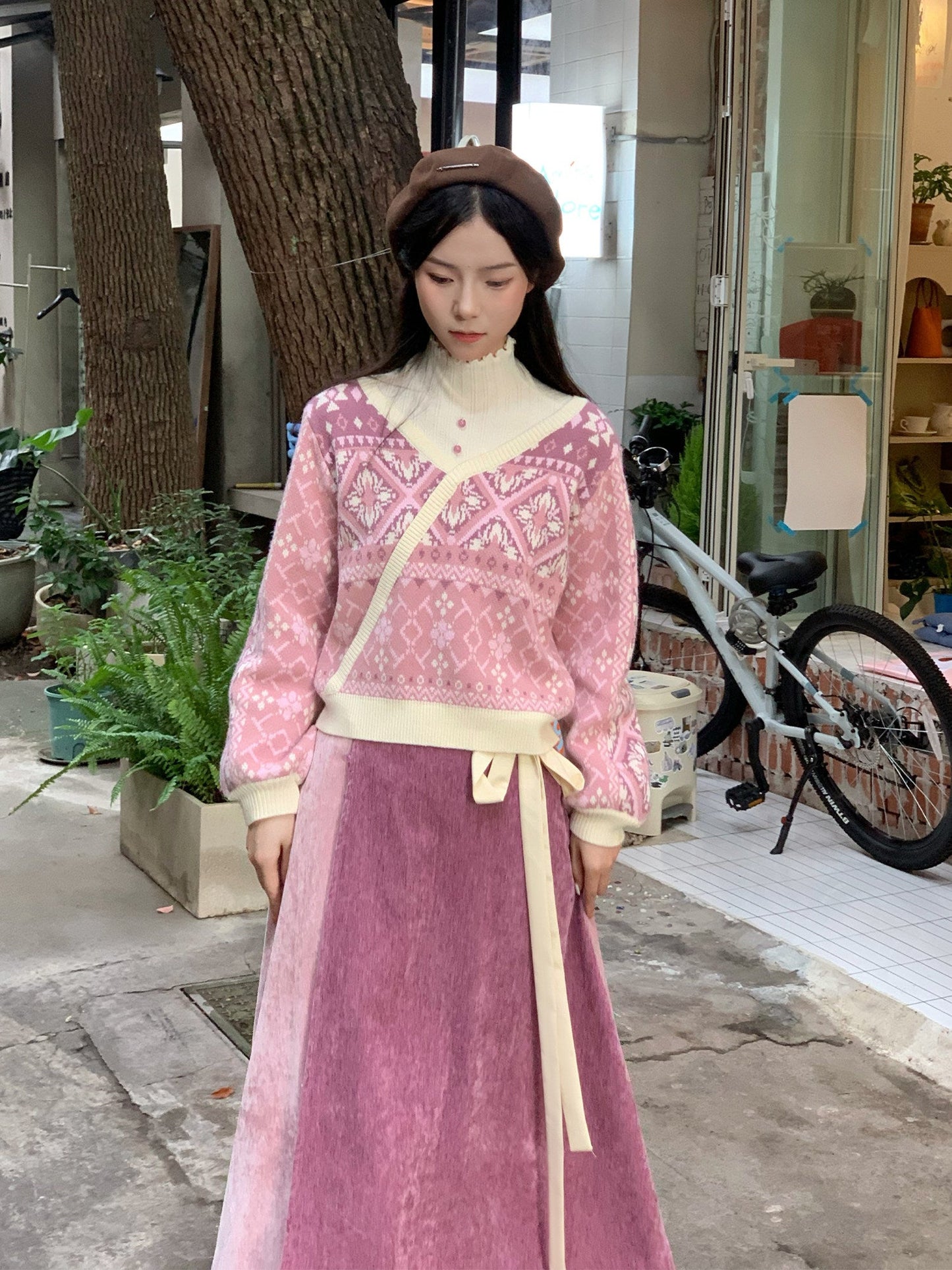 New Chinese Style Patterned Knitted Sweater - Maorongrong 毛茸茸