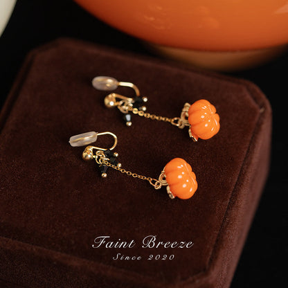 Pumpkin Lantern Stud Earrings | Hanfu Jewelry