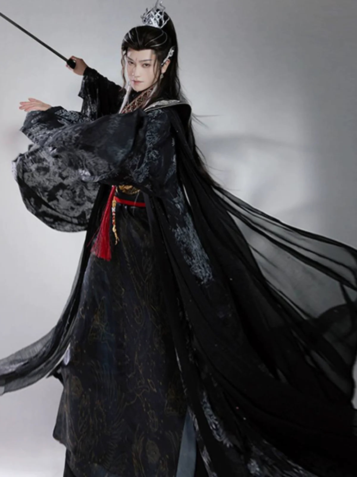 Shadow Sovereign - Male Xianxia Dark Robe Unisex Ancient Chinese Traditional Costume (Preorder)
