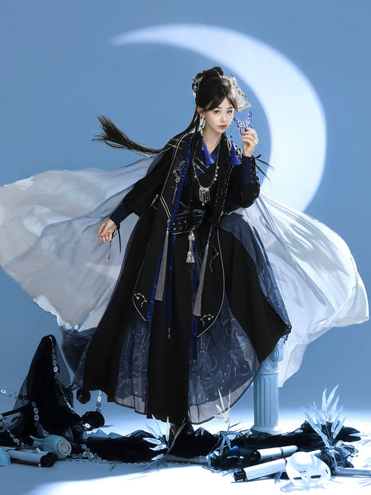 Celestial Aegis 玄穹司天 - New Chinese Style Assassin Hanfu with Cloak (Preorder)