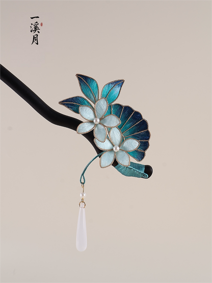 Deep Sea Floral Hair Stick | Traditional Chinese Hair Accessory