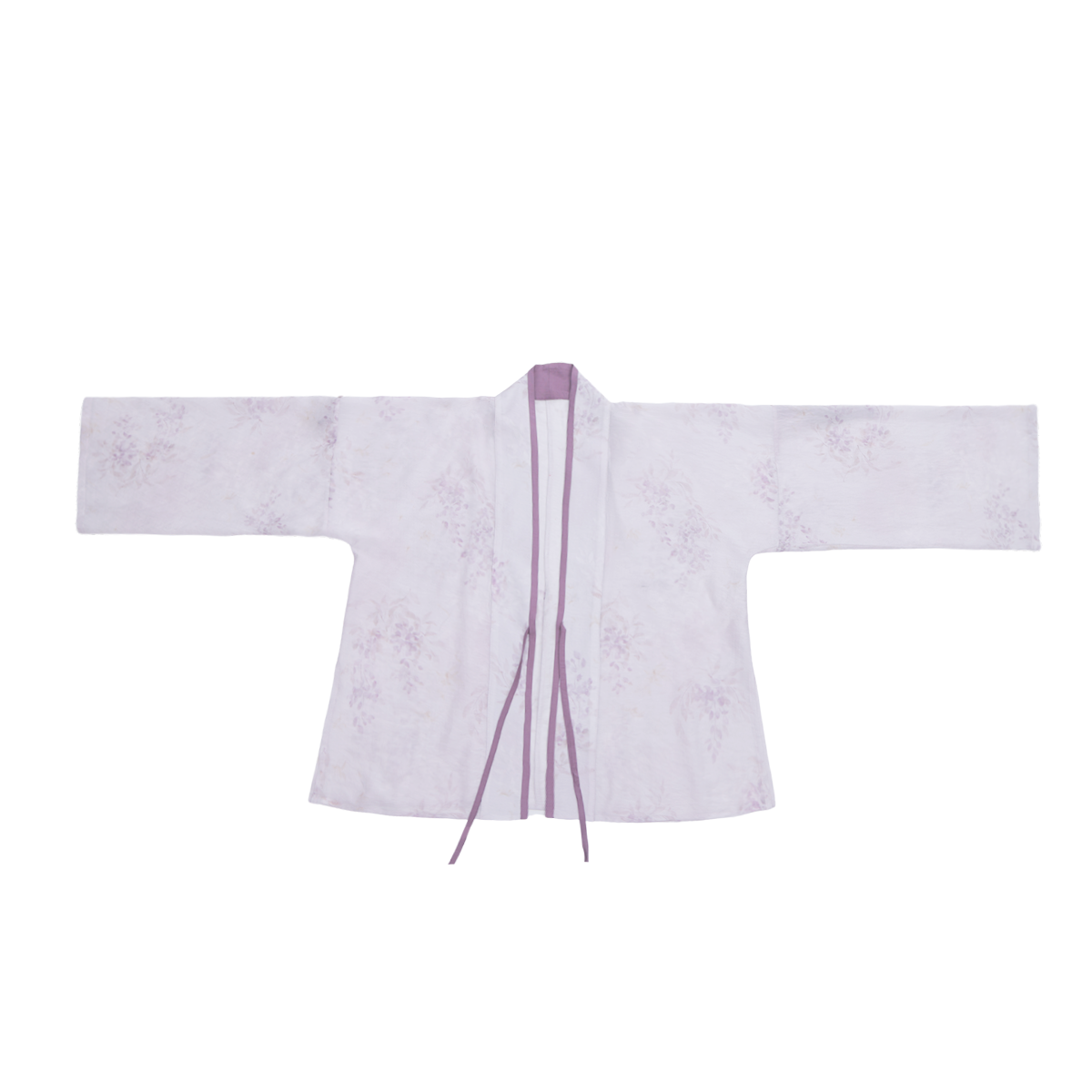 Song Dynasty Modern Hanfu Cardigan and Pocketed Skirt - Ice Wisteria 紫藤冰沙 (Preorder)