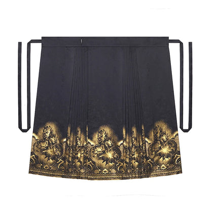Chinese Blouse & Mamian Skirt Outfit | Golden Shadow Flower 金影昙花