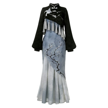 White Plum - New Chinese Style Modern Cheongsam Dress