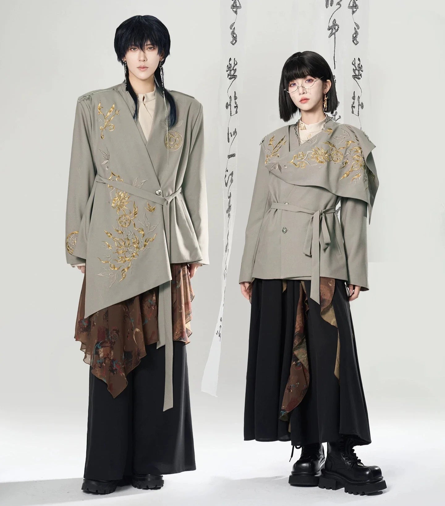 Lion Dance 舞狮 - New Chinese Style Embroidery Loose Jacket Suit (Preorder)