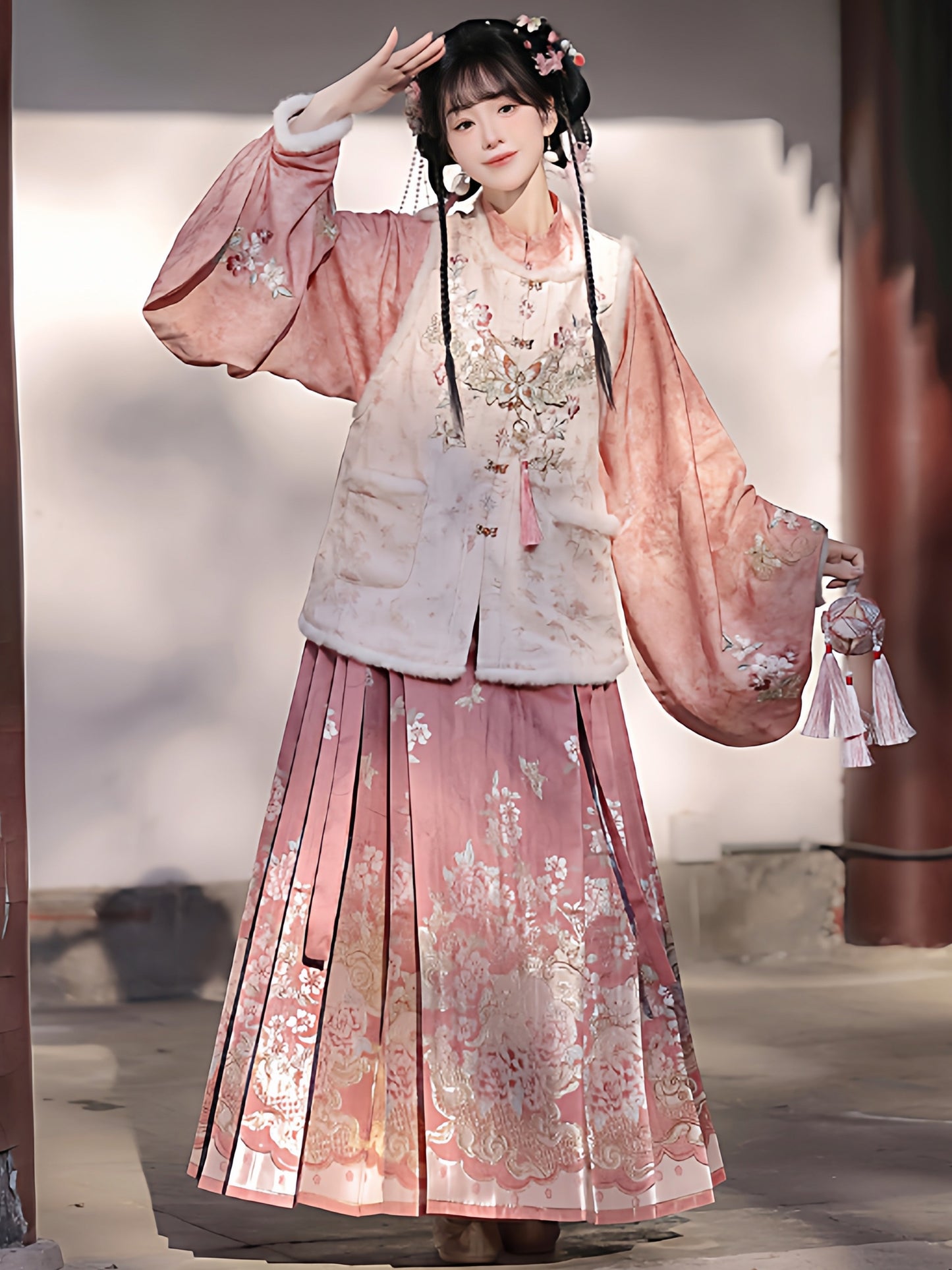 Ming Dynasty Chinese New Year Festival Hanfu | Blush 粉黛