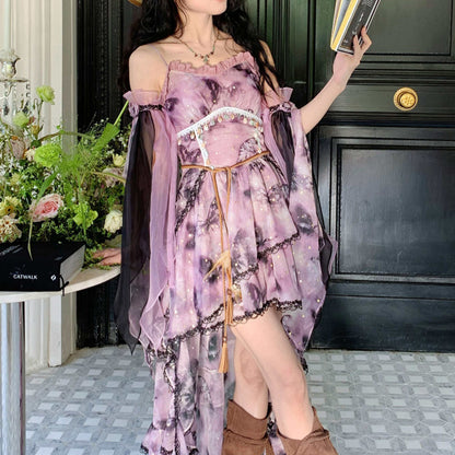 New Chinese Style Fairy Summer Slip Dress - Lost in Mist 雾屿迷踪