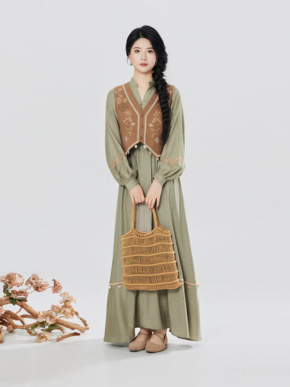 Senwu | New Chinese Style Vest and Dress Set