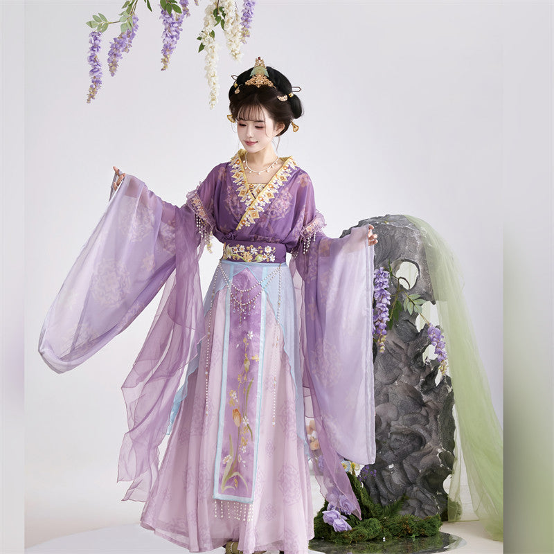 Wei Jin Dynasty Qiyao Ruqun Hanfu | Lily Blooms 郁见芳华