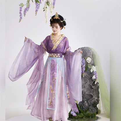 Wei Jin Dynasty Qiyao Ruqun Hanfu | Lily Blooms 郁见芳华