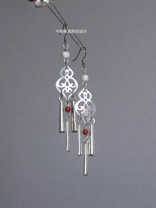 Miao Ethnic Tassel Earrings | Hanfu Jewelry