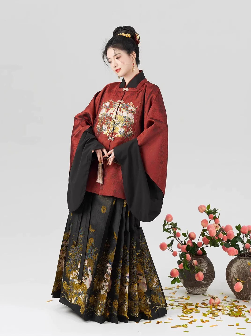 Ming Dynasty Modern Hanfu for Chinese New Year Festivals - Jade Peach Spirit 玉桃灵