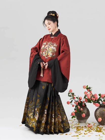 Ming Dynasty Modern Hanfu for Chinese New Year Festivals - Jade Peach Spirit 玉桃灵