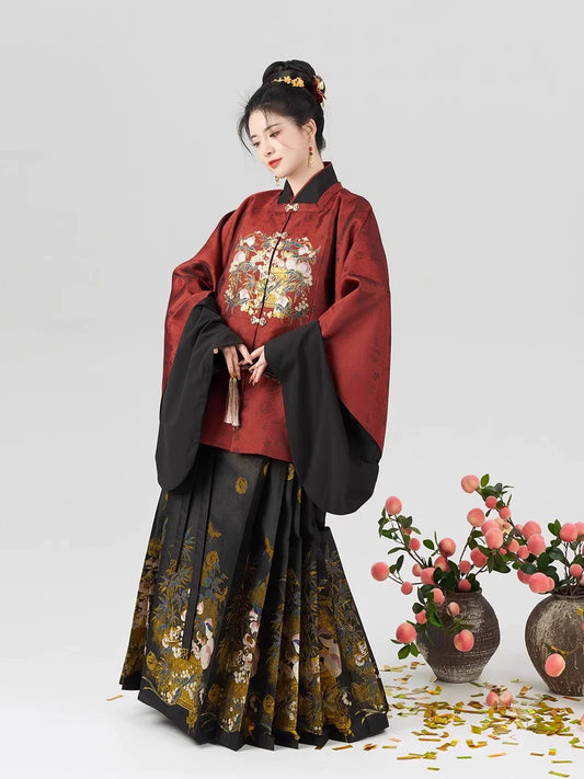 Ming Dynasty Modern Hanfu for Chinese New Year Festivals - Jade Peach Spirit 玉桃灵